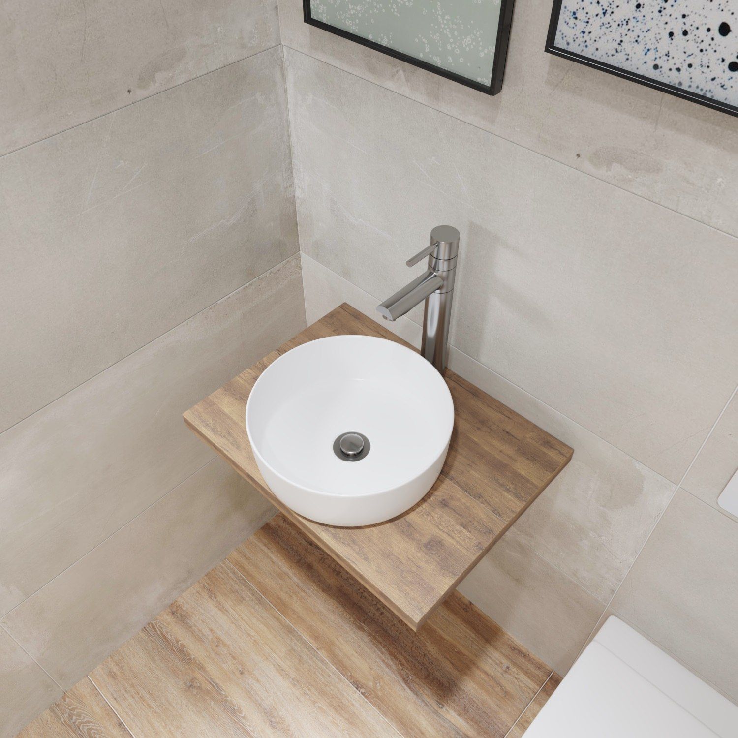 Раковина Lauter 21499-31, 31x31 см, без смесителя, белая