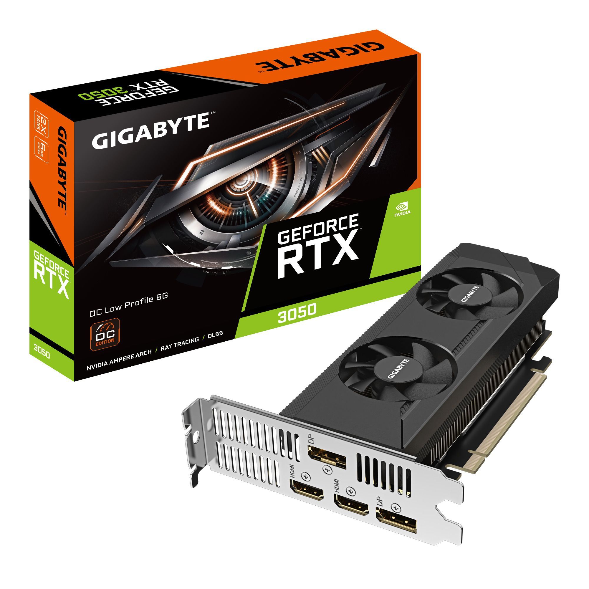 Gigabyte Видеокарта GeForce RTX 3050 6 ГБ (GV-N3050OC-6GL)