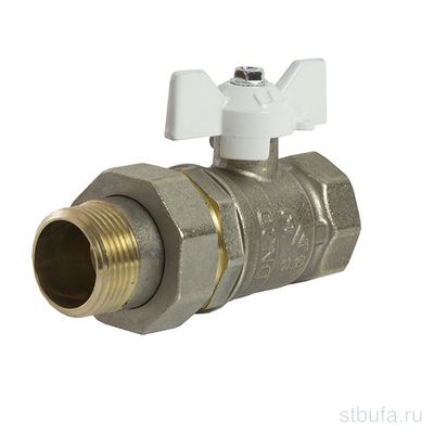 Кран шар. американка 3/4'' бабочка БЕЛАЯ DN20 PN40 LD PRIDE(12)