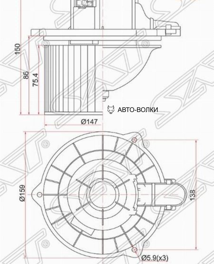 SAT Мотор отопителя салона Hyundai Getz 0211 Accent 9912