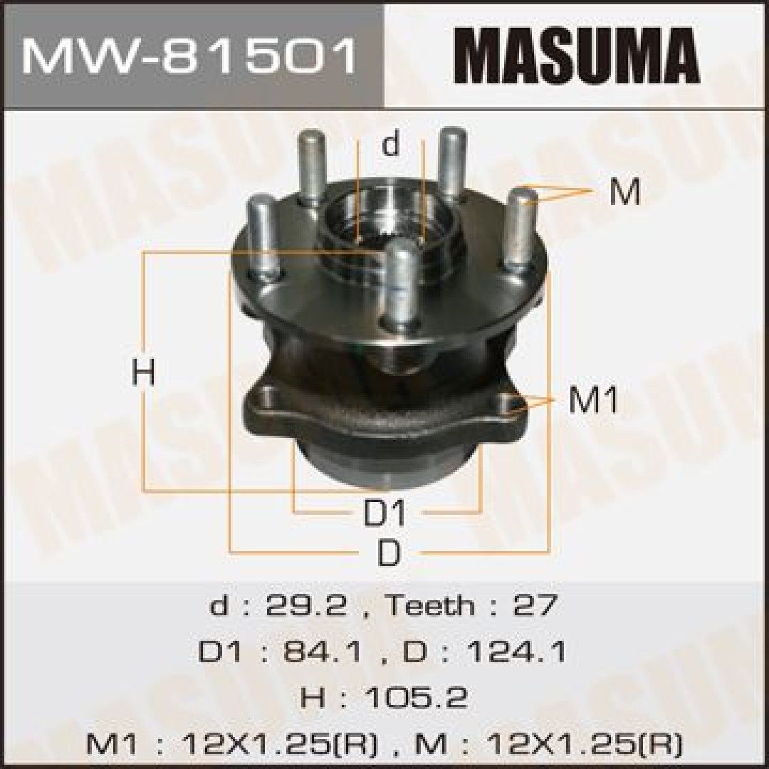 MASUMA Ступица колеса заднего в сборе MW81501