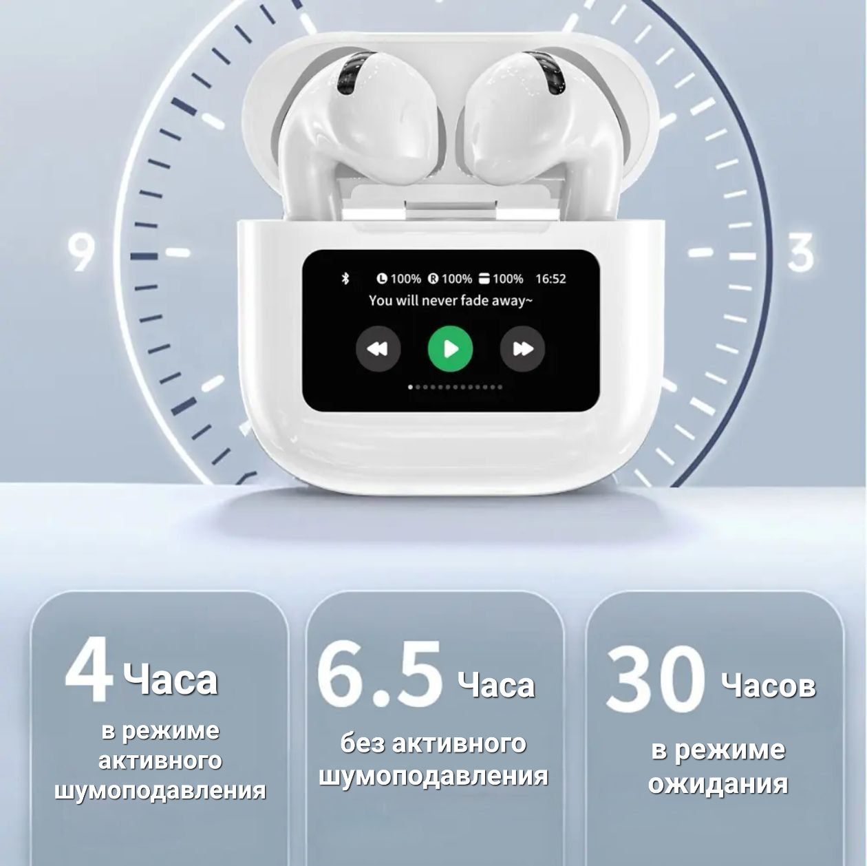 Наушники беспроводные с микрофоном, Bluetooth, USB Type-C, белый