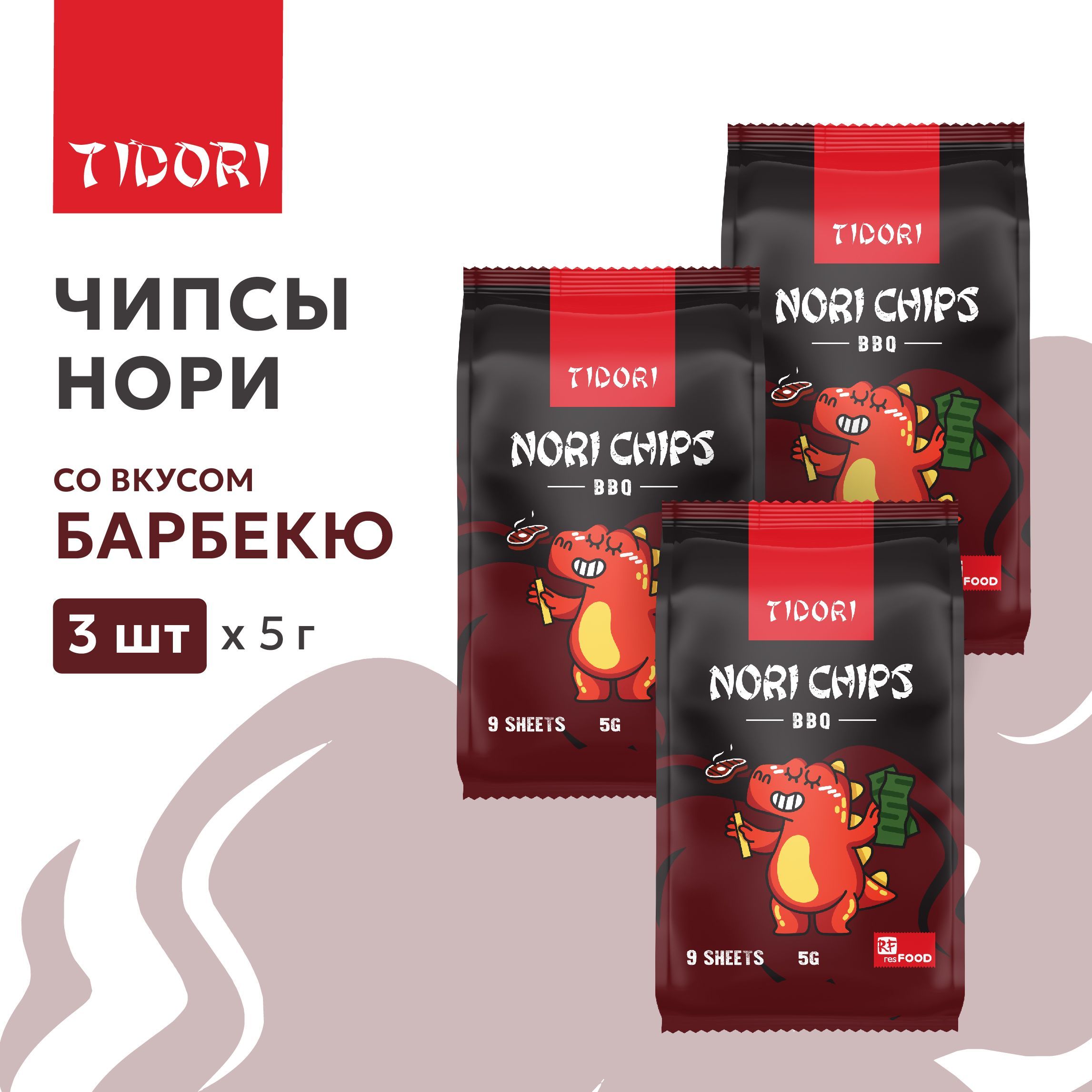 ЧипсынориTidori,Корея,Барбекю,(5гх3)15г