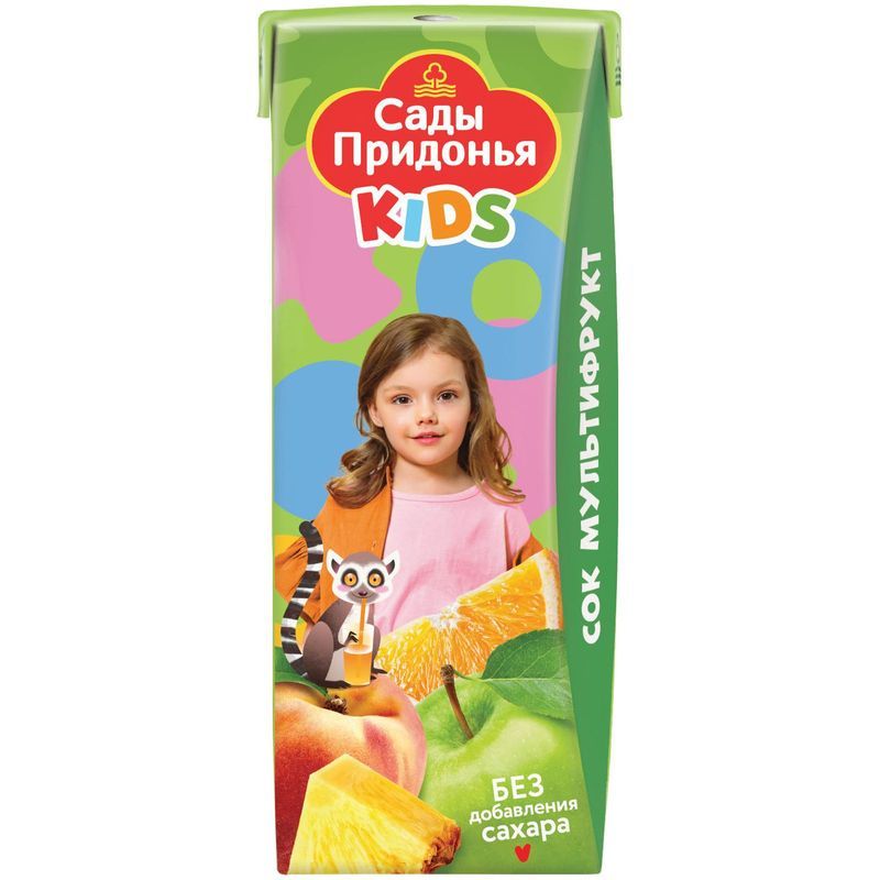 Сок Сады Придонья Kids мультифруктовый с мякотью, 200мл