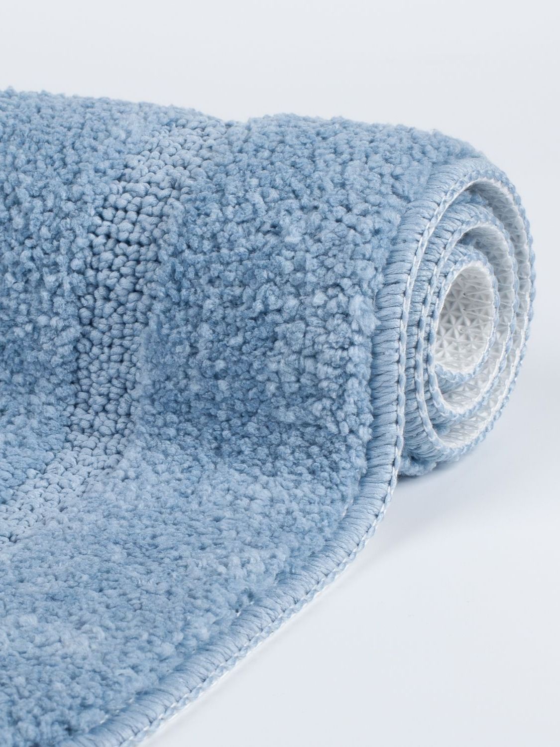 Фото товара на маркетплейсе ozon Коврик для ванной комнаты и туалета 45х65 см, из микрофибры, с коротким ворсом, противоскользящий, голубой, PSQS04Mi12