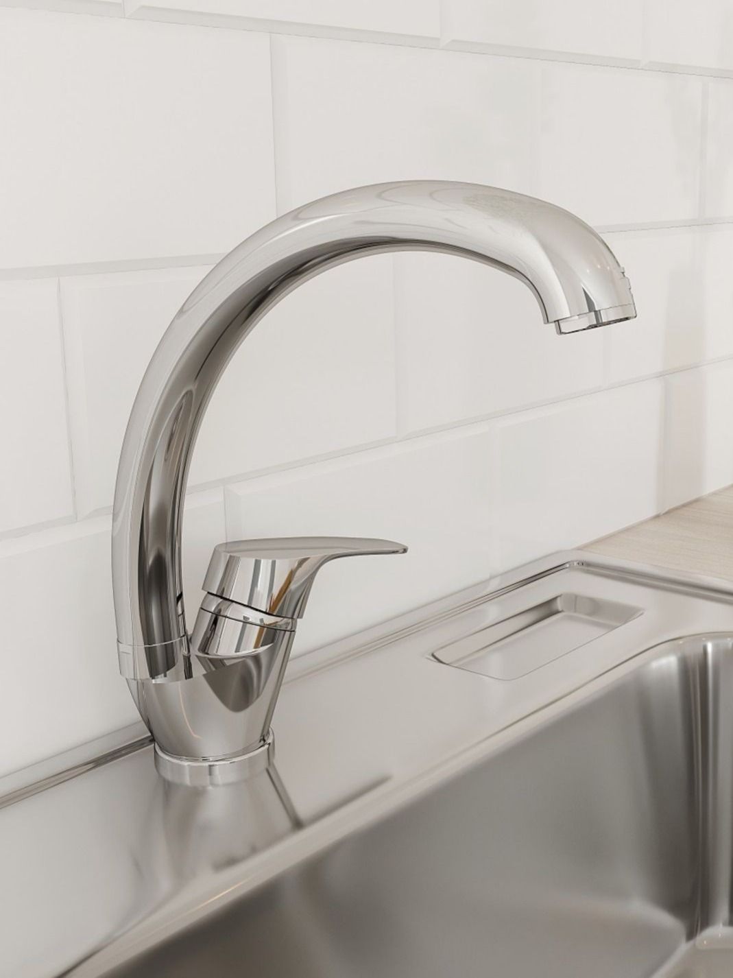 Фото товара на маркетплейсе ozon Смеситель для кухонной мойки Milardo Meal, M05SB0JM05, хром