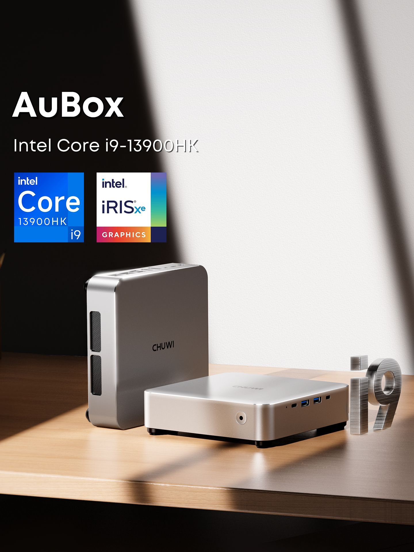 CHUWIМини-ПКMiniPCAuBox,i9-13900HK(IntelCorei9-13900HK,RAM32ГБ,SSD1024ГБ,IntelIrisXeGraphics,Windows11Pro),белый,серебристый