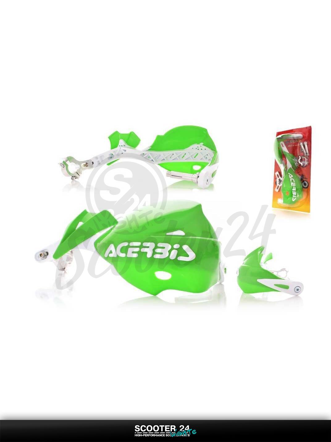 Защита рук мото #6 зеленые "ACERBID" универсальная на мотоцикл мопед и скутер / эндуро / питбайк