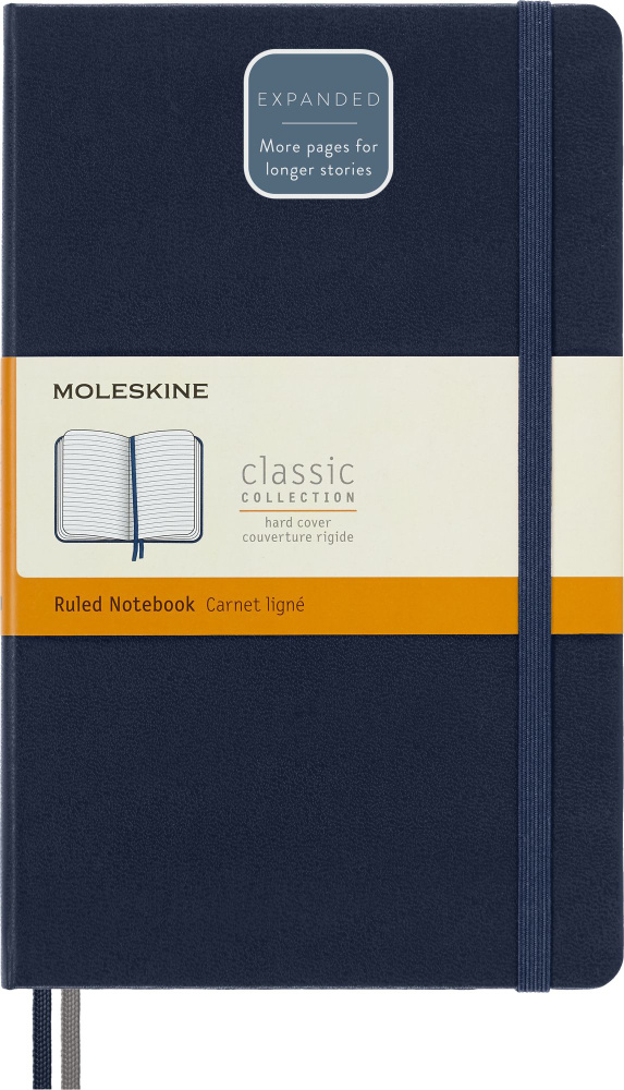 Блокнот в линейку Moleskine CLASSIC EXPENDED 400стр 13х21см QP060EXPB20 твердая обложка, синий сапфир #1