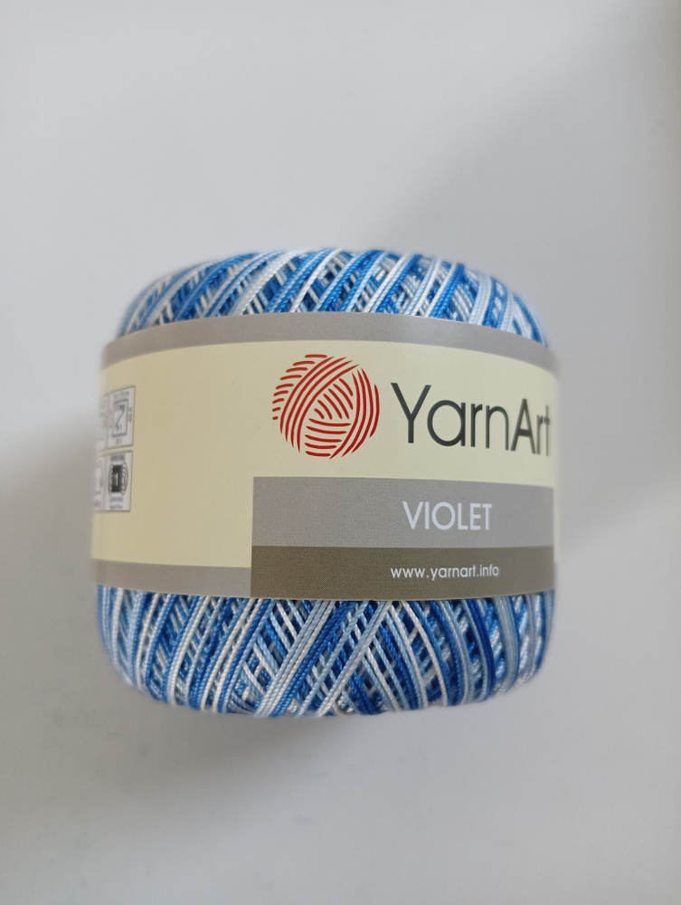 Пряжа YarnArt Violet Melange ЯрнАрт Виолет Меланж, 50 г, 282 м, 100% хлопок, 1 шт, цвет 5355  #1