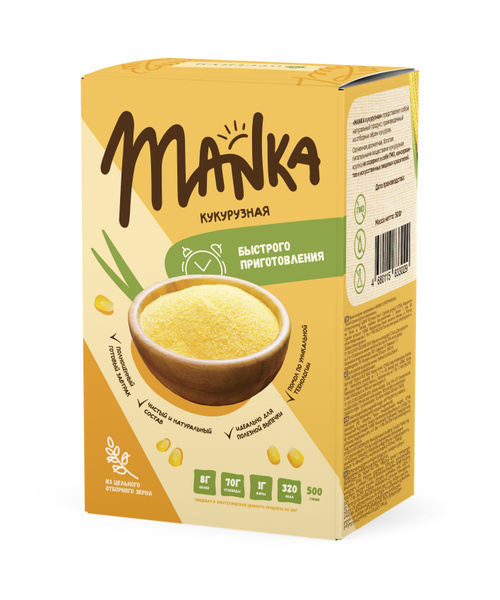 Крупа кукурузная мелкого помола MANKA быстрого приготовления 8 шт. по ...