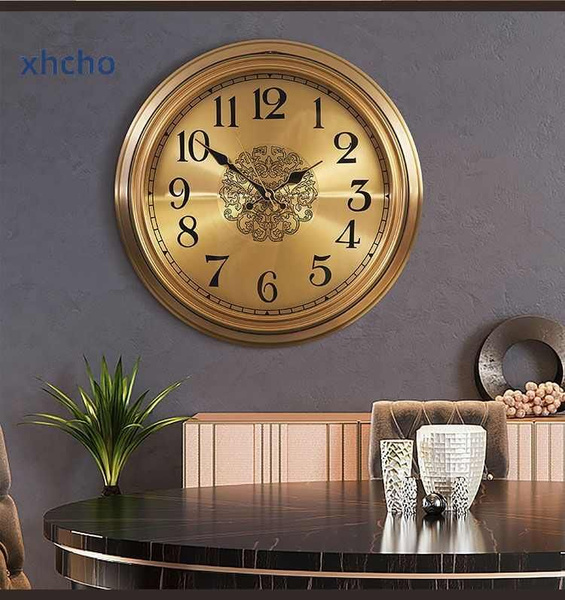 Часы, металлические бесшумные настенные часы для гостиной, спальни ...