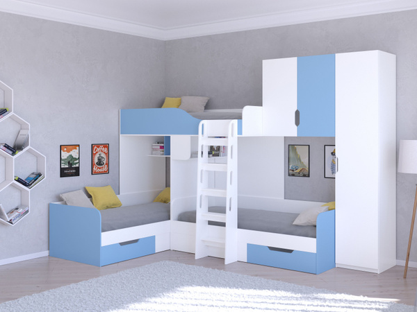 Двухъярусная кровать РВ-Мебель newТрио/2x239x200 см - купить по ...
