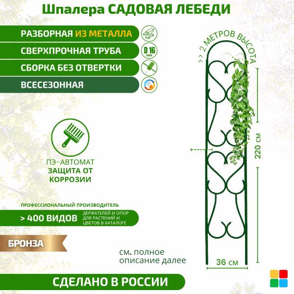 Шпалера садовая металлическая, опора для растений и цветов ...