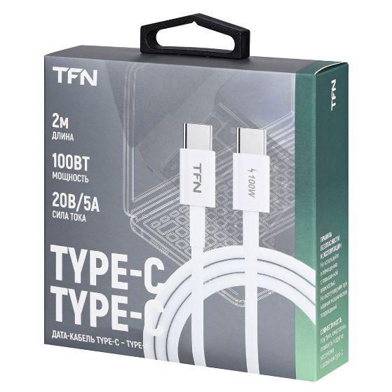 Кабель USB Type-C TFN TYPE-C-TYPE-C Белый 2.0m TPE TFN-CUSBCC2MTPWH ...