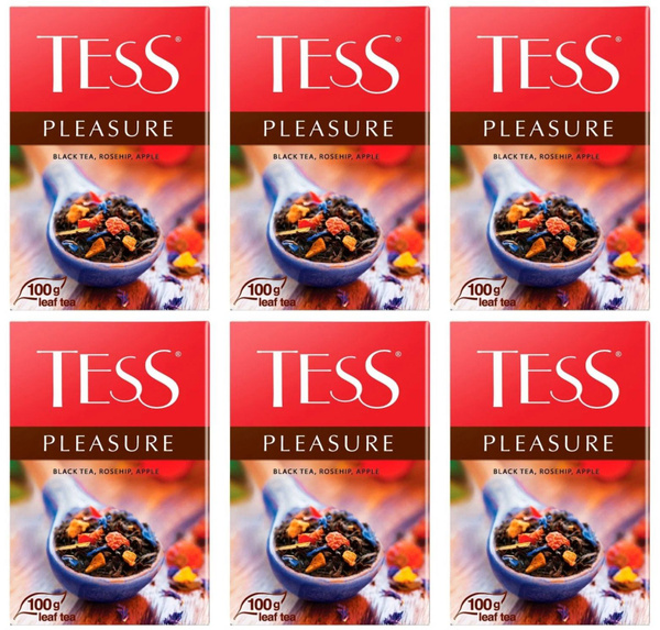 Tess Чай черный байховый Pleasure, с шиповником и яблоком, листовой ...