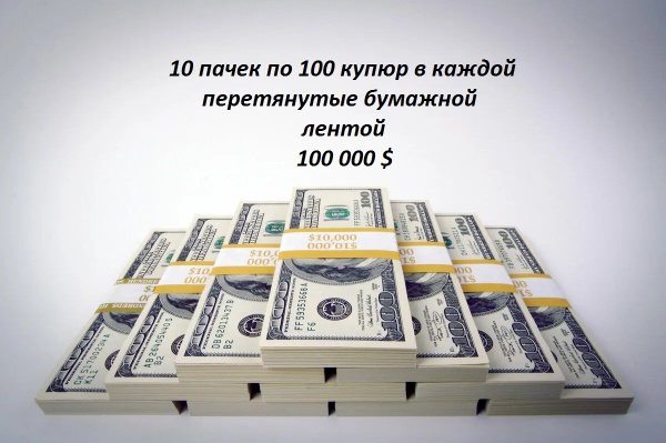 Сувенирные фальшивые деньги номиналом 100 долларов Билеты Банка ...