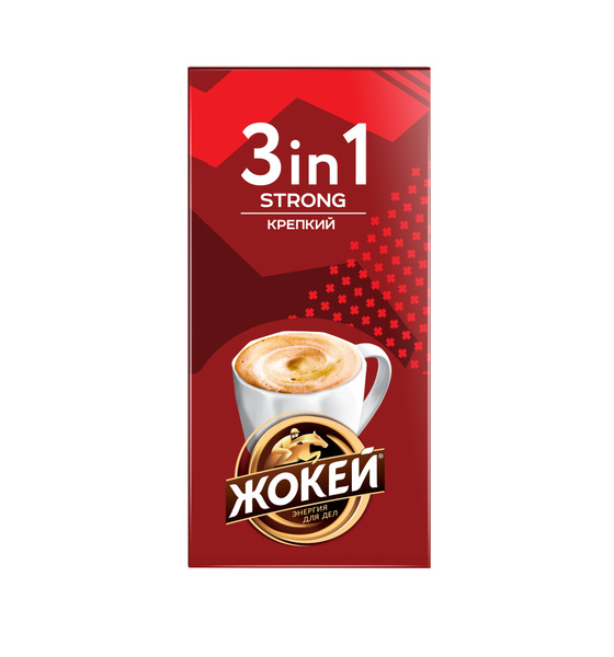 Кофе растворимый Жокей Крепкий, 3 в 1 (12 г*10 шт) - купить с доставкой ...