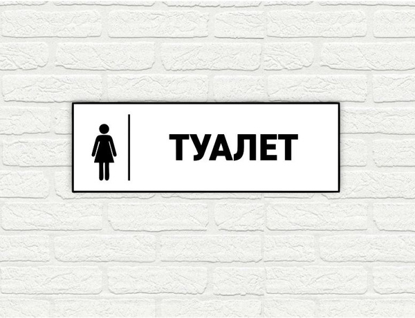 Табличка "Туалет женский" (размер 200х90мм толщина 3 мм), 20 см, 9 см ...