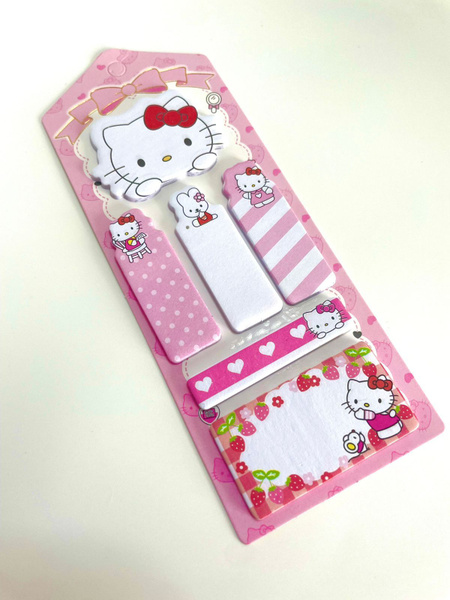 Стикеры - закладки с липким слоем для заметок аниме Hello Kitty 6х16х0 ...