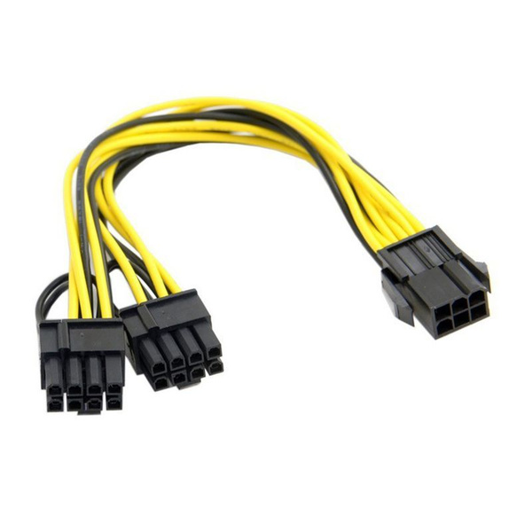 Разветвитель переходник питания для видеокарт 6 PIN на 2 x 8 PIN, 20 см ...