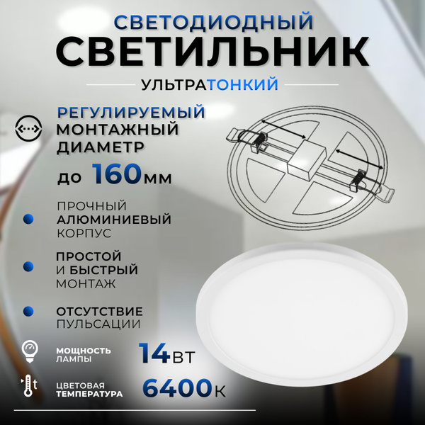 Светильник потолочный FERON AL508 /встраиваемый с регулируемым ...