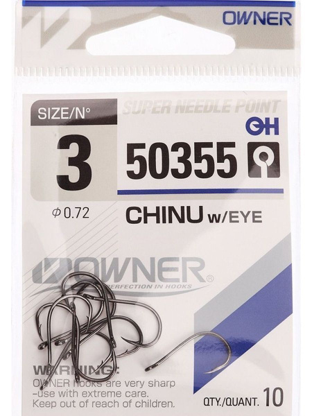 Крючки рыболовные для рыбалки OWNER 50355 CHINU WITH Eye - купить с ...