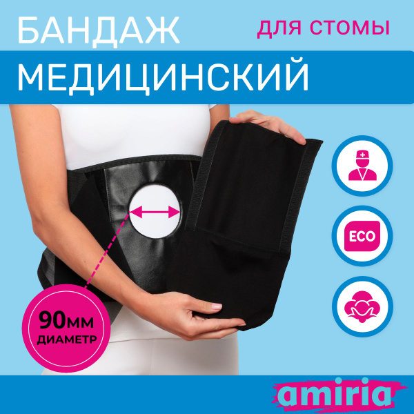 Бандаж послеоперационный для стомы, отверстие 9 см. - купить с ...