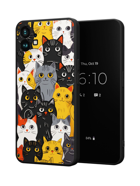 Силиконовый чехол Mcover для Nothing Phone 1 (Насинг Фон 1), Cats ...