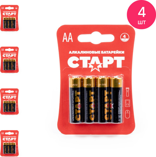 Батарейки Старт формата АА, блистер, щелочные, напряжение 1.5V, в ...