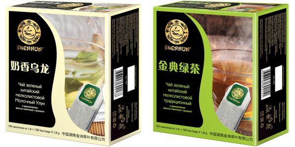 Shennun Набор зеленого чая в пакетиках: Молочный Улун, 100 пак и ...
