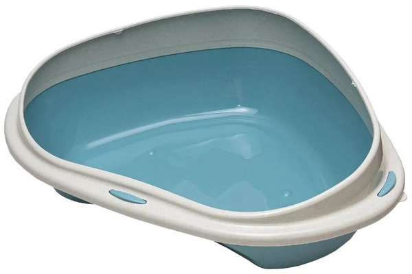 GEORPLAST Туалет для кошек SHUTTLE CORNER угловой с бортом 49см голубой ...