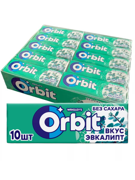 Orbit Эвкалипт жевательная резинка 13.6г 30шт - купить с доставкой по ...