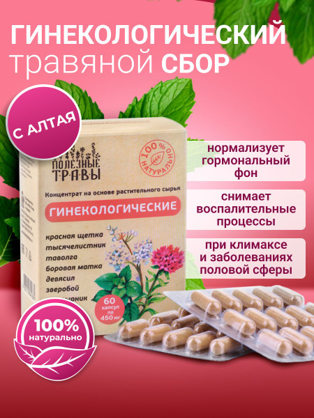 Гинекологический сбор капсулы боровая матка и красная щетка для ...