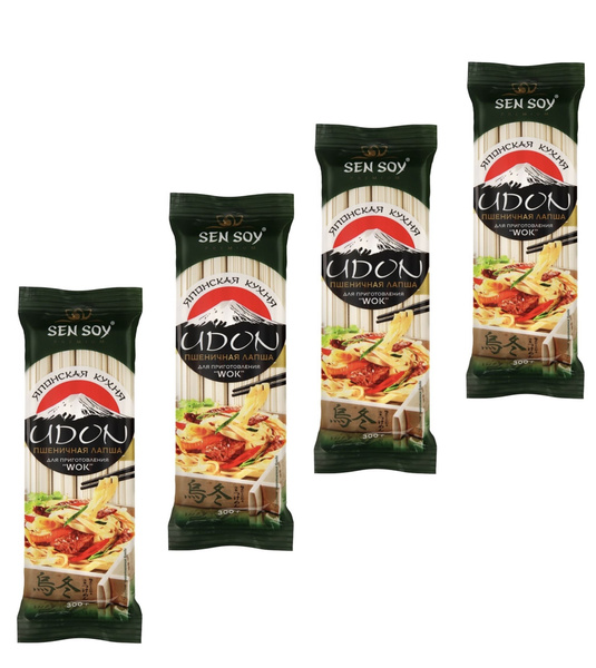 Лапша пшеничная Sen Soy Premium Удон (Udon), 300 г * 4 шт. - купить с ...