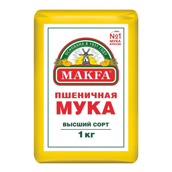 Мука Makfa пшеничная хлебопекарная высший сорт 1 кг 2шт - купить с ...