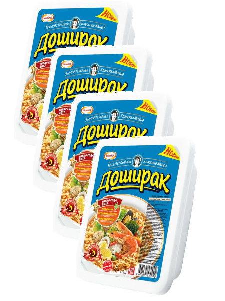 Лапша быстрого приготовления Доширак со вкусом морепродуктов, 90 г х 4 ...