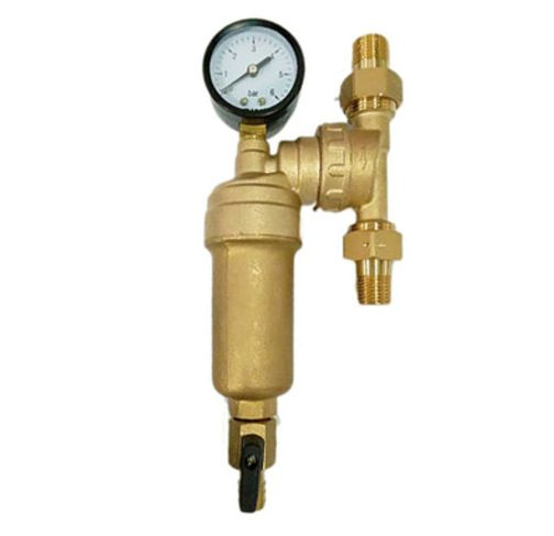 TIM JH-1001W3, Фильтр промывной 1/2"c манометром, с фланцем ...