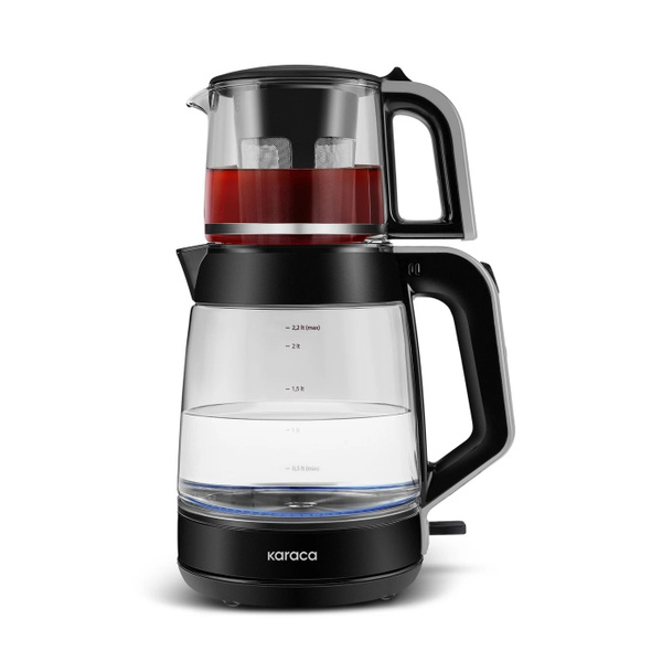 Karaca Glass Tea XL 2 в 1 Стеклянная чайная машина Space Grey - купить ...