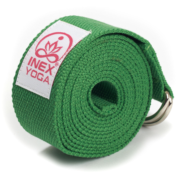 Ремень для йоги и растяжки INEX Stretch Strap, длина 240 см, зелёный ...
