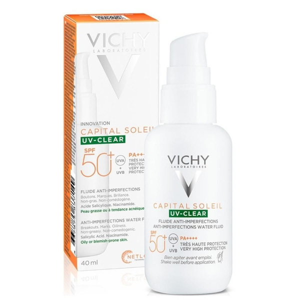Vichy Capital Soleil UV Clear Spf 50 Жидкий солнцезащитный крем 40 мл ...