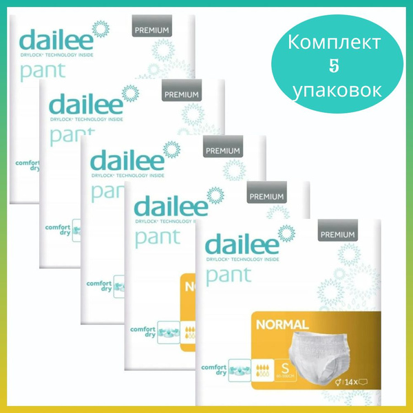 Дейли подгузники-трусы для взрослых premium normal s 14 шт.в упаковке 5 ...