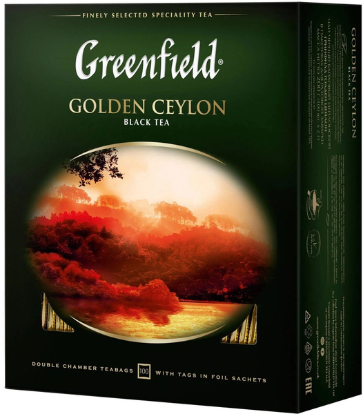 Чай Гринфилд Golden Ceylon 100 пакетиков - купить с доставкой по ...