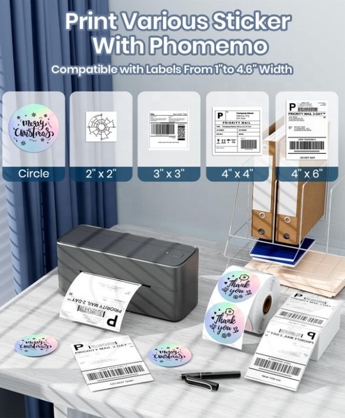 Принтер для наклеек/этикеток Phomemo PM241-BT, Монохромный печать ...