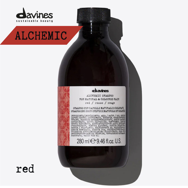 Davines Alchemic Профессиональный оттеночный шампунь для волос, красный ...