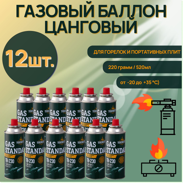 Газовый баллон Tourist (цанговый) Gas Standard TB 220 Всесезонный для ...