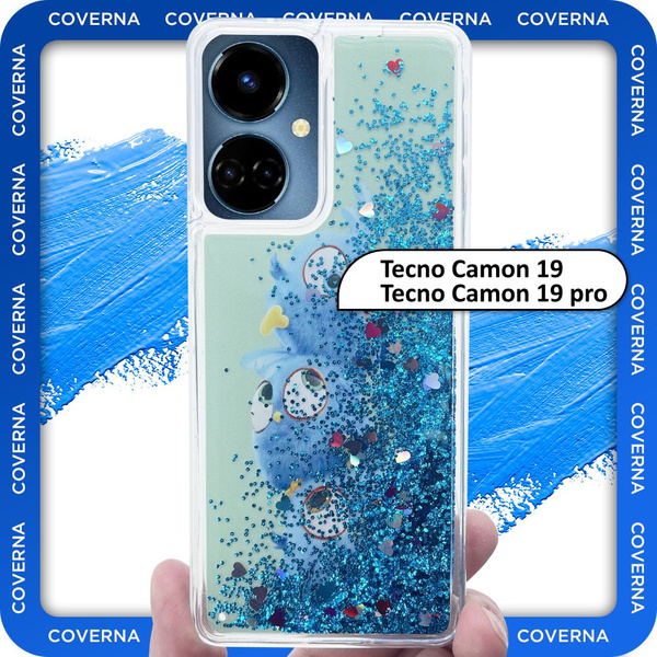 Чехол силиконовый переливашка с рисунком на Tecno Camon 19, 19 pro на ...