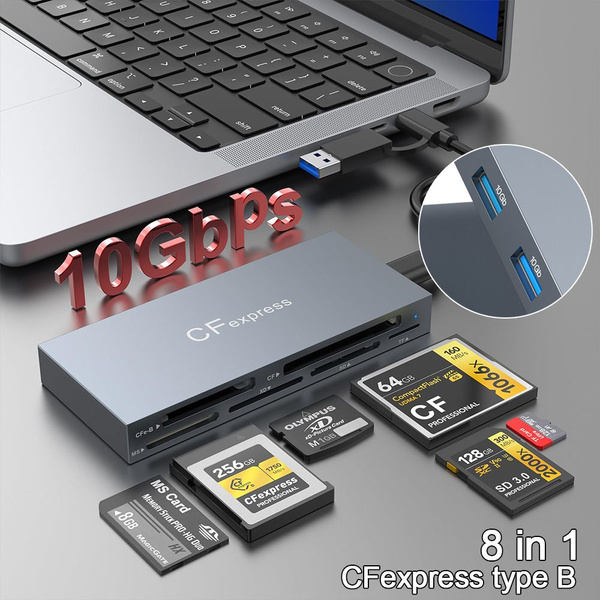 8-в-1 картридер CF Type B, USB 3.2 Gen2 10 Гбит/с мультиформатный ...