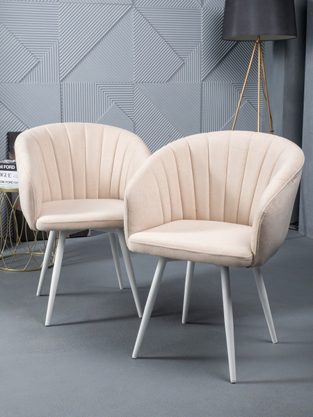 Стул для кухни с поворотным механизмом комплект 2 шт, обеденный мягкий ...