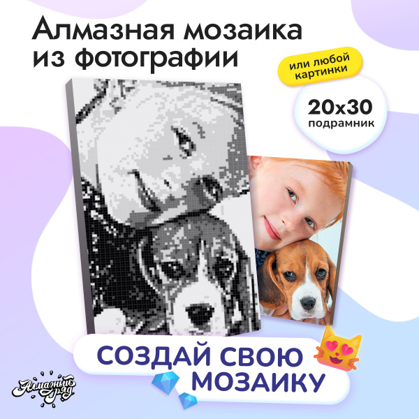 Алмазная мозаика по фотографии или любой картинке фотомозаика на ...